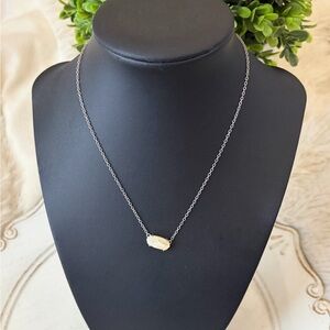 Kendra Scott Elisa Silver Necklace with Cream Pendant